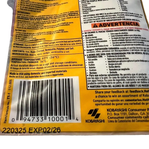 7 Pairs of Hothands TOE WARMERS*Up To 8 Hours Of Heat* Expiration Date 02/26 - Picture 3 of 4